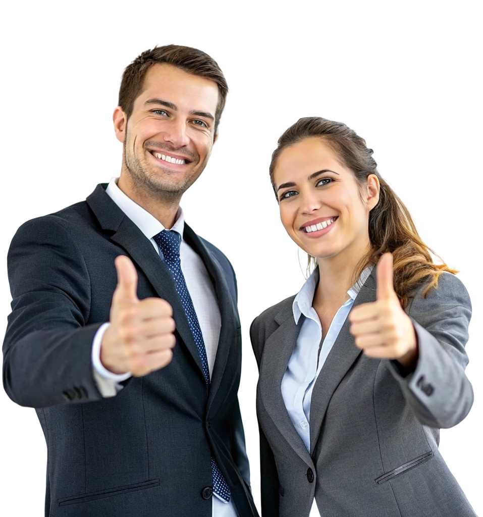 dos profesionales bien vestidos un hombre y una m